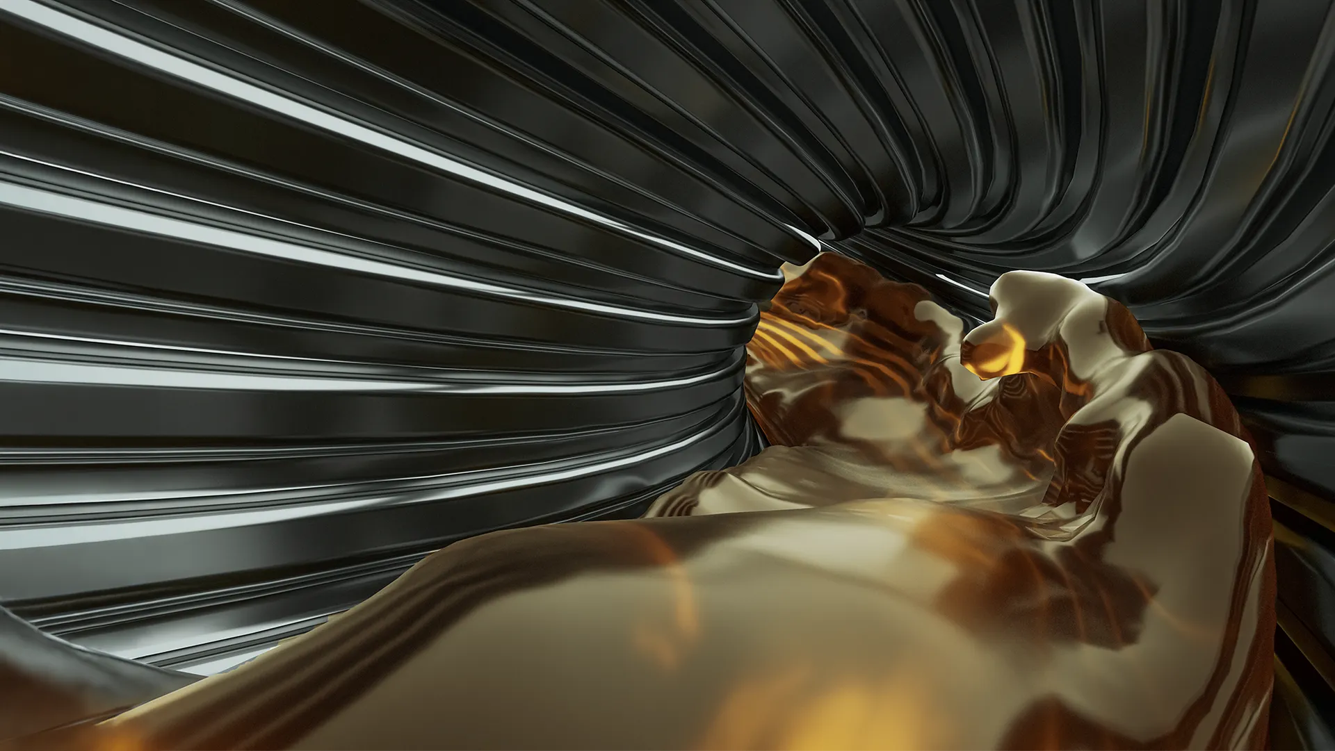 Clean lubricant flowing through a tube
